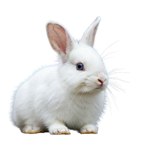 Healthy white rabbit